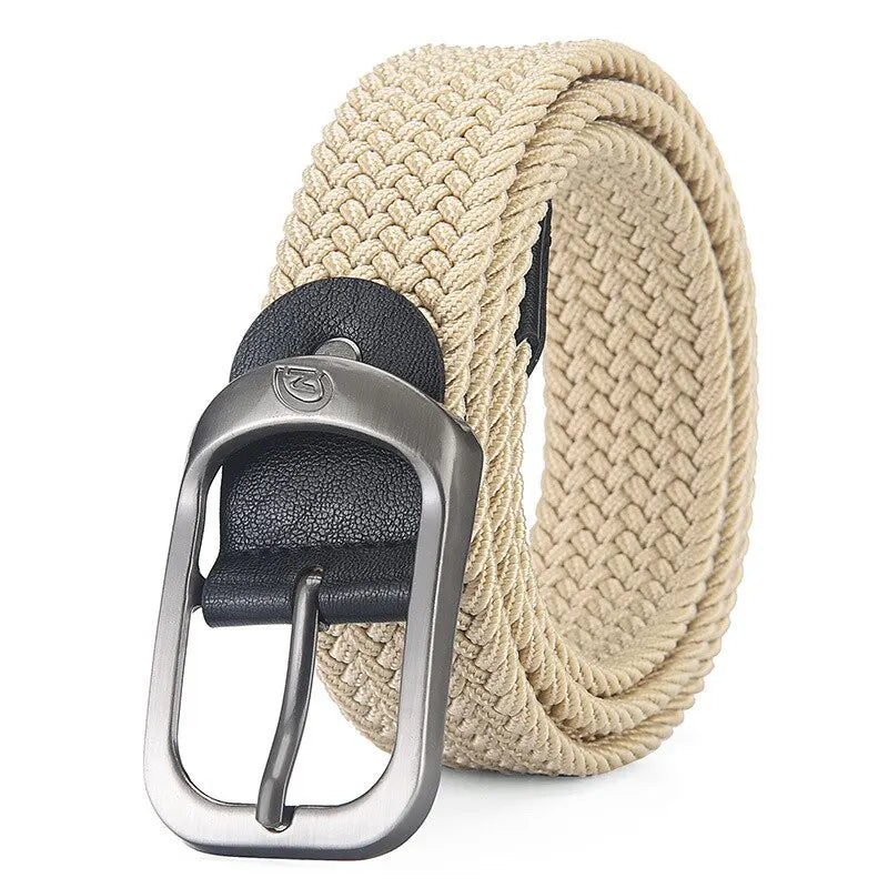 Men's Belt Casual Woven Elastic Belt Outdoor Sports Women's Belt No Need for Punching Climbing Work Belt For Men Women Fashion