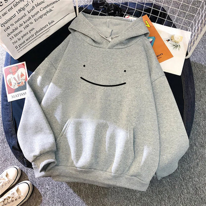 2023 Herfst Winter Mode Kleding Capuchon Casual Y 2K Sweatshirt Dames Smile Gezicht Effen Kleur Hoodies Luie Stijl Losse Hoodie