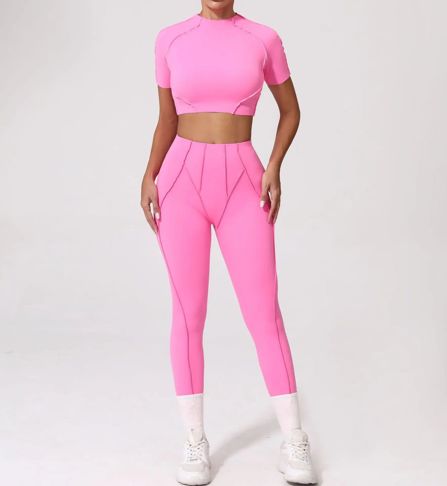Naadloze yogasets Sport Fitness Hoge taille Heupheffen Mager Ademend Buiten Hardlopen Workout Kleding Gympakken voor dames