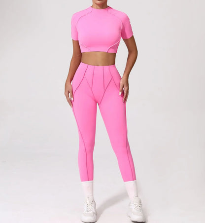 Naadloze yogasets Sport Fitness Hoge taille Heupheffen Mager Ademend Buiten Hardlopen Workout Kleding Gympakken voor dames