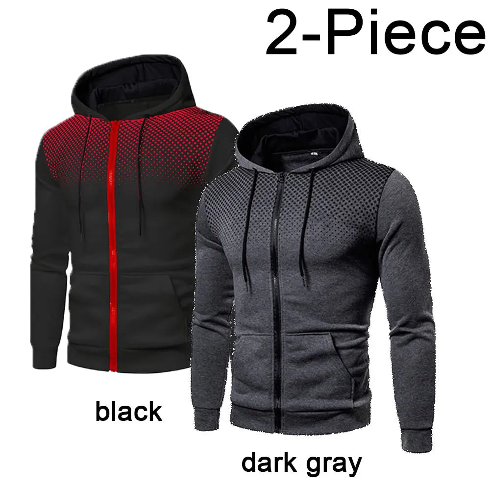 Mens Hoodie Zip Up Hoodie Sweatshirt Graphic Zipper Pocket Polka Pot Print Sports Outdoor Casual Daily Hoodies Slim Sweatshirts
