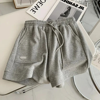 2025 Dames Comfortabele losse wijde pijpen Trekkoord Een broek Slanke taille Slim Fit Casual Home Veelzijdige sportshorts Nieuw