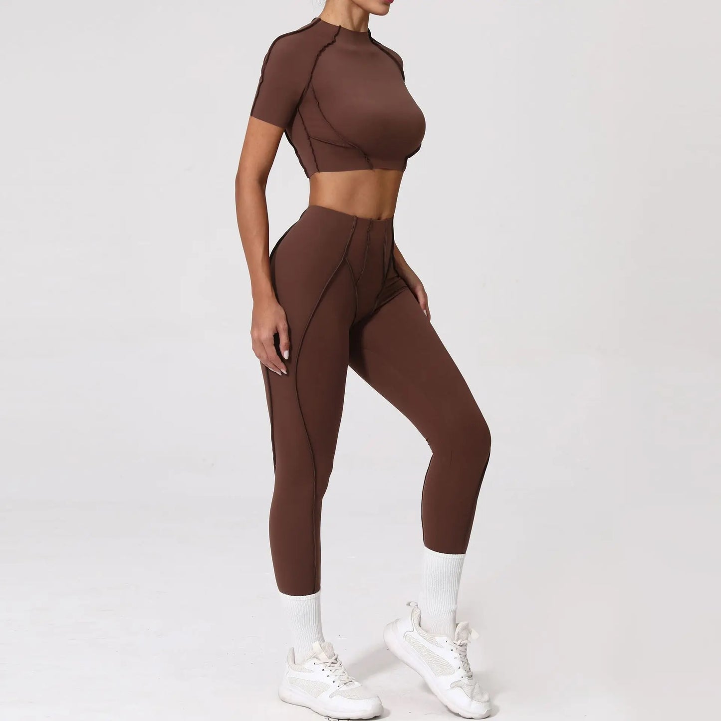 Naadloze yogasets Sport Fitness Hoge taille Heupheffen Mager Ademend Buiten Hardlopen Workout Kleding Gympakken voor dames