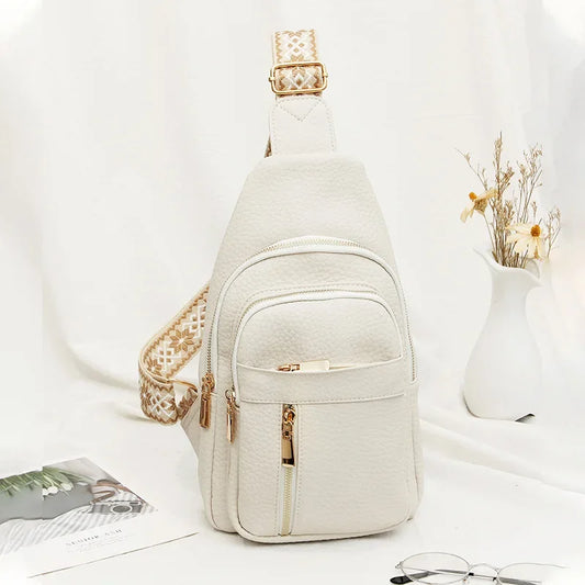 Fashionable Soft Leather Crossbody Bag Women's Backpack Retro Style Internal Zipper Pocket PU Material Non-AE Brand Origin